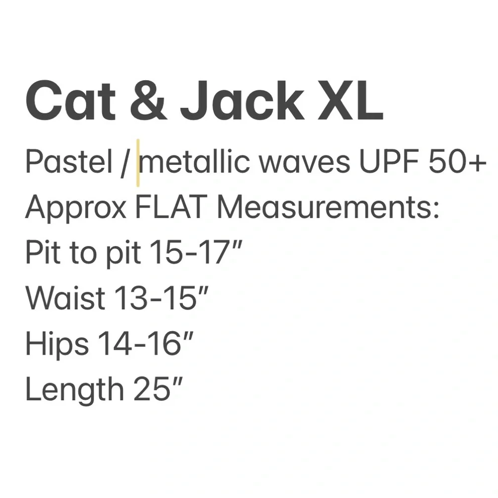 Cat & Jack One Piece Swim Suit XL Metallic Waves